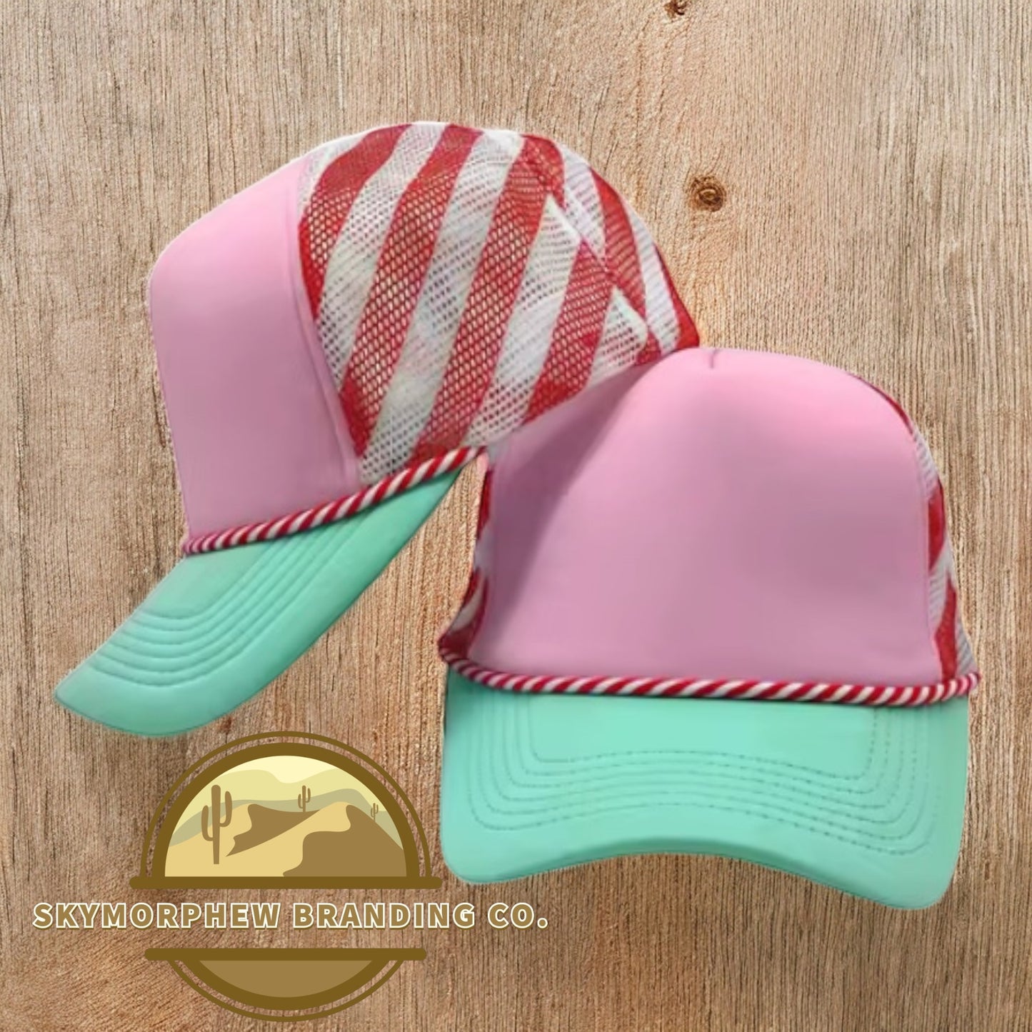 Christmas Candy Stripes Trucker Hat