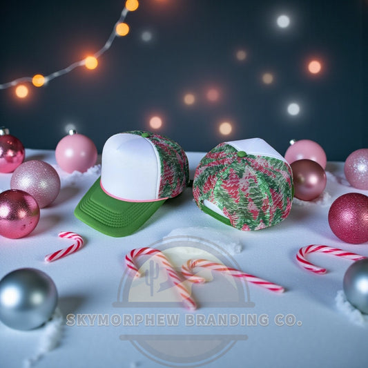 Pink Christmas Tree Trucker Hat
