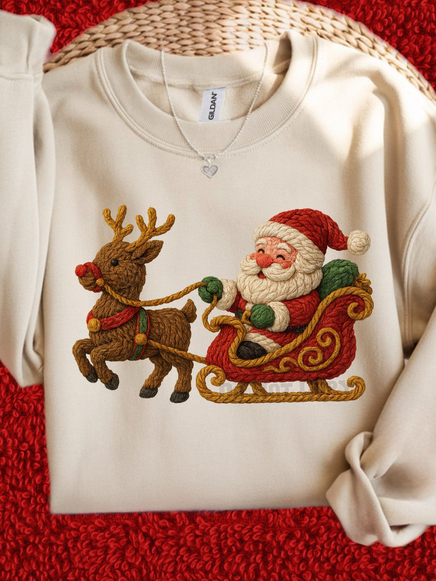 Santa Sleigh Faux Yarn