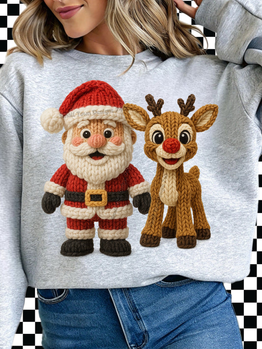Santa & Rudolph Faux Yarn