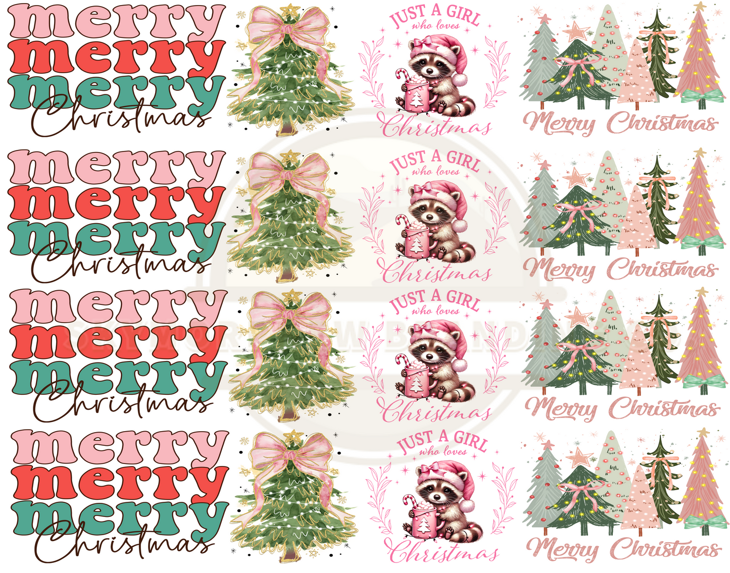 Pink Christmas Gang Sheet